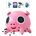 Desktop piggy stereo speaker with SD Card and USB slots plus a 3 5mm audio input for playing your favorite MP3 s   And it comes with a free 4GB SD Card 