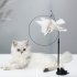 Detachable Teaser Stick Strong Suction Cup Funny Long Rod Feather Cat Interactive Toy Yellow