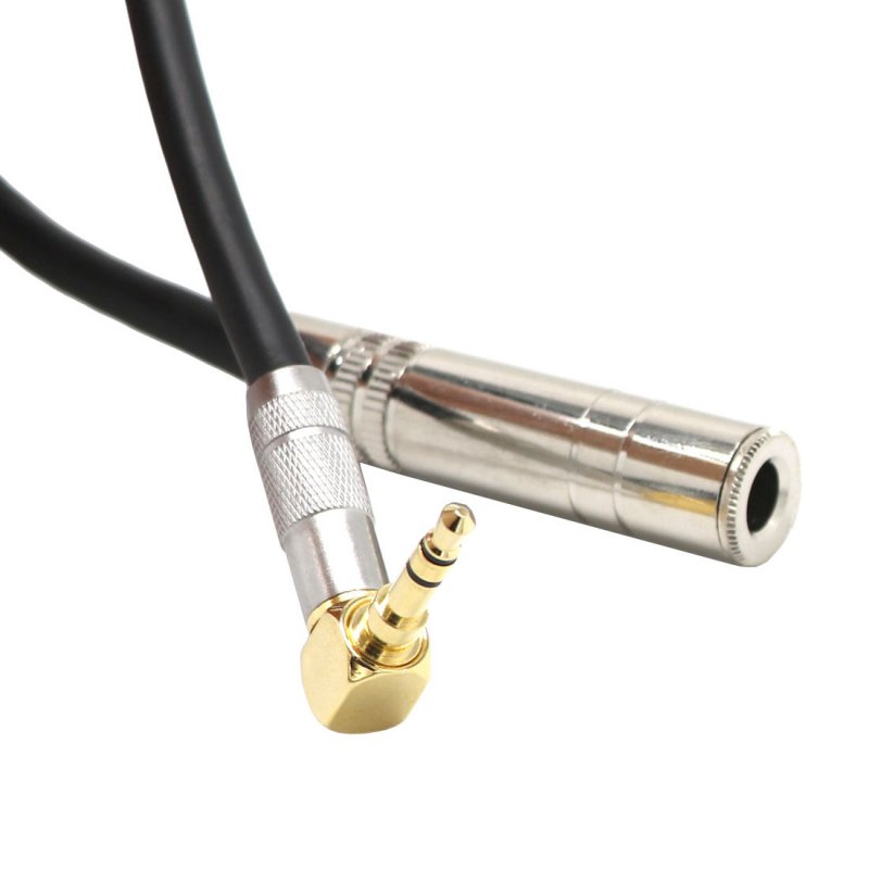 3.5 Male Plug Jack Stereo to 6.35 Female Stereo Extension Cable Angled Audio Line cable 