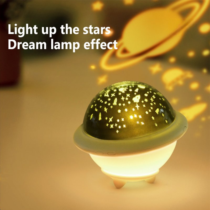 Ufo Starry Sky Projection Lamp Colorful Usb Rechargeable Romantic Led Night Light Kids Creative Gifts 