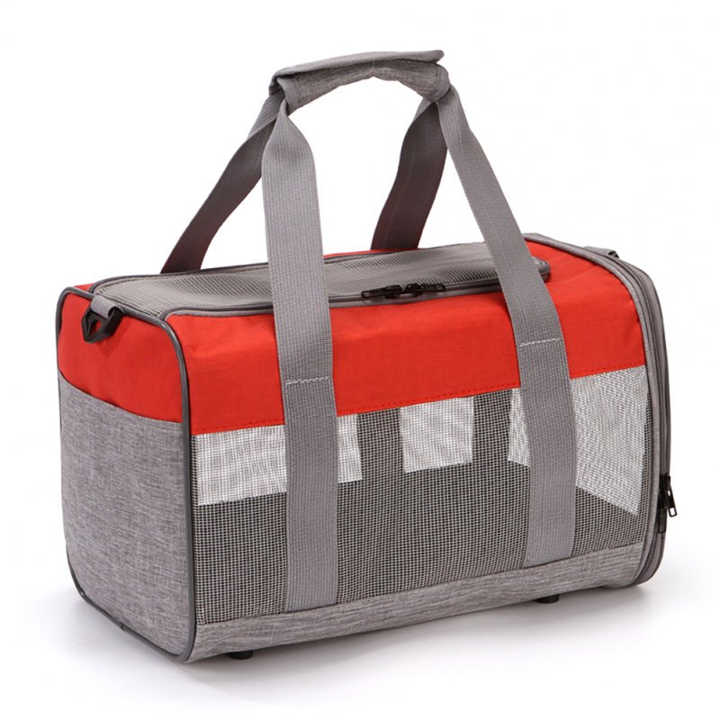 Diagonal Pet Bag Mesh Cloth Portable Foldable Breathable Dog Cat Cage Backpack