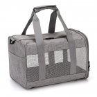 Diagonal Cat Bag Mesh Cloth Portable Foldable Breathable Dog Bag Pet Cage Backpack For Outdoor Travel grey S