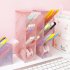 Diagonal Pen Holder Desk Desktop Storage Box Stationery Rack pink