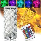 Diamond Rose Led Crystal Table  Lamp Touch-control 3 Color Dimmable Atmosphere Night Light For Home Bedside Bar Decoration 3 colors + stepless dimming