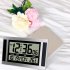 Digital Alarm Clock Battery Powered LCD High Definition Screen Wall Desk Clock With Indoor Temperature Calendar silver black