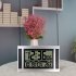 Digital Alarm Clock Battery Powered LCD High Definition Screen Wall Desk Clock With Indoor Temperature Calendar silver black