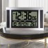 Digital Alarm Clock Battery Powered LCD High Definition Screen Wall Desk Clock With Indoor Temperature Calendar silver black