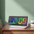 Digital Alarm Clock Colorful Screen Large Display Modern Desk Electronic Clock For Bedroom Home Office Decor Mirror Clocks colorful screen