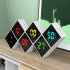 Digital Alarm Clock DIY Assemble Color Screen Cube Electric Clocks With Dimmable Brightness USB C Ports For Seniors Boys Girls White