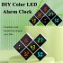 Digital Alarm Clock DIY Assemble Color Screen Cube Electric Clocks With Dimmable Brightness USB C Ports For Seniors Boys Girls White