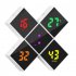 Digital Alarm Clock DIY Assemble Color Screen Cube Electric Clocks With Dimmable Brightness USB C Ports For Seniors Boys Girls White