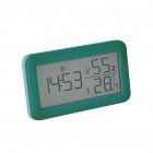 Digital Alarm Clock Lcd Large Screen Time Date Display Temperature Humidity Monitor Desk Clock 2118 dark green