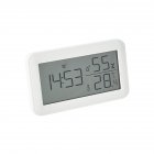Digital Alarm Clock Lcd Large Screen Time Date Display Temperature Humidity Monitor Desk Clock 2118 white