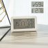 Digital Alarm Clock Lcd Large Screen Time Date Display Temperature Humidity Monitor Desk Clock 9032 white