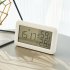 Digital Alarm Clock Lcd Large Screen Time Date Display Temperature Humidity Monitor Desk Clock 9032 white