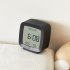 Digital Alarm Clock Time Date Display Electronic Temperature Humidity Monitor For Bedroom Home Office Decor White