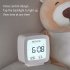 Digital Alarm Clock Time Date Display Electronic Temperature Humidity Monitor For Bedroom Home Office Decor White