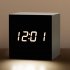 Digital Alarm Clock Wooden Electronic LED Time Display Silence Voice Control Multifunctional Smart Alarm Clock With Adjustable Brightness Electronic Desktop Clo