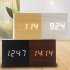 Digital Alarm Clock Wooden Electronic LED Time Display Silence Voice Control Multifunctional Smart Alarm Clock With Adjustable Brightness Electronic Desktop Clo