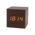 Digital Alarm Clock Wooden Electronic LED Time Display Silence Voice Control Multifunctional Smart Alarm Clock With Adjustable Brightness Electronic Desktop Clo