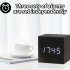 Digital Alarm Clock Wooden Electronic LED Time Display Silence Voice Control Multifunctional Smart Alarm Clock With Adjustable Brightness Electronic Desktop Clo