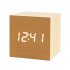 Digital Alarm Clock Wooden Electronic LED Time Display Silence Voice Control Multifunctional Smart Alarm Clock With Adjustable Brightness Electronic Desktop Clo