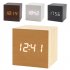 Digital Alarm Clock Wooden Electronic LED Time Display Silence Voice Control Multifunctional Smart Alarm Clock With Adjustable Brightness Electronic Desktop Clo