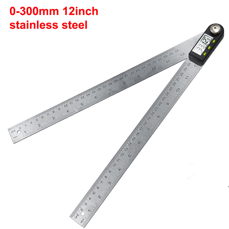 Digital Angle  Ruler With Lcd Display Stainless Steel Angle Measurement For Woodworking Home Work Craftsman Angle ruler 300mm