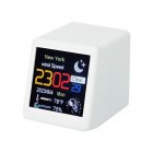 Digital Clock Day Date Temperature Display Digital Alarm Clock With LCD Screen Touch Control WIFI Clock Automatic Weather Update White