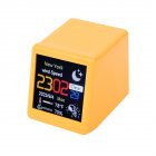 Digital Clock Day Date Temperature Display Digital Alarm Clock With LCD Screen Touch Control WIFI Clock Automatic Weather Update yellow