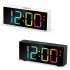 Digital Clock Large LED Number Time Display Clock Dynamic RGB Color Changing Electronic Clocks with 3 Weekday Modes Black
