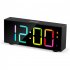 Digital Clock Large LED Number Time Display Clock Dynamic RGB Color Changing Electronic Clocks with 3 Weekday Modes Black
