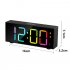 Digital Clock Large LED Number Time Display Clock Dynamic RGB Color Changing Electronic Clocks with 3 Weekday Modes Black