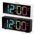 Digital Clock Large LED Number Time Display Clock Dynamic RGB Color Changing Electronic Clocks with 3 Weekday Modes Black
