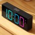 Digital Clock Large LED Number Time Display Clock Dynamic RGB Color Changing Electronic Clocks with 3 Weekday Modes Black