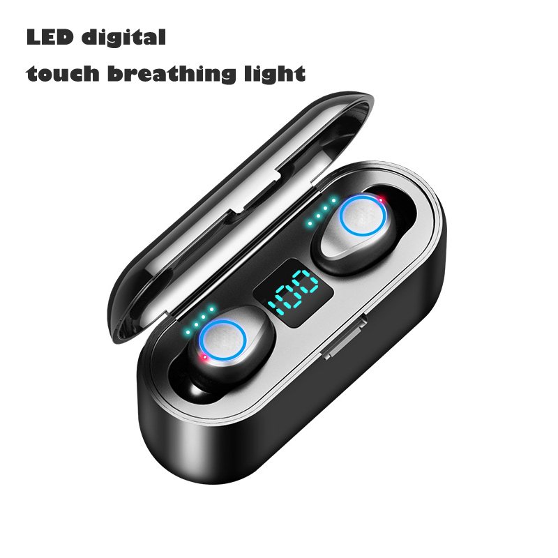 Digital Display LED Breathing Light TWS Binaural Call Bluetooth Headset Digital touch breathing light version