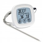 Digital Instant Read Meat Thermometer With 304 Stainless Steel Probe Food Thermometer For Kitchen Outside BBQ White
