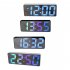 Digital LED Alarm Clock Mirror USB Battery Dual Power 2 Levels Adjustable Brightness Desk Clock For Office Travel White shell colorful