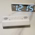 Digital LED Alarm Clock Mirror USB Battery Dual Power 2 Levels Adjustable Brightness Desk Clock For Office Travel White shell colorful