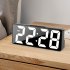 Digital LED Alarm Clock Mirror USB Battery Dual Power 2 Levels Adjustable Brightness Desk Clock For Office Travel White shell colorful