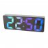 Digital LED Alarm Clock Mirror USB Battery Dual Power 2 Levels Adjustable Brightness Desk Clock For Office Travel White shell colorful