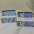 Digital LED Alarm Clock Mirror USB Battery Dual Power 2 Levels Adjustable Brightness Desk Clock For Office Travel White shell colorful