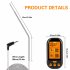 Digital Lcd Thermometer With Dual Stainless Steel Probes Timer Alarm 328ft For Cooking Grilling Smoker Grill Oven Black with orange backlight