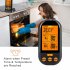 Digital Lcd Thermometer With Dual Stainless Steel Probes Timer Alarm 328ft For Cooking Grilling Smoker Grill Oven Black with orange backlight