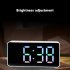 Digital Led Alarm Clock Voice Control Battery USB Dual Power Adjustable Brightness Mute For Teens Bedrooms Bedside Black   colorful