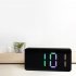 Digital Led Alarm Clock Voice Control Battery USB Dual Power Adjustable Brightness Mute For Teens Bedrooms Bedside Black   colorful