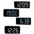 Digital Led Alarm Clock Voice Control Battery USB Dual Power Adjustable Brightness Mute For Teens Bedrooms Bedside Black   colorful