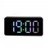 Digital Led Alarm Clock Voice Control Battery USB Dual Power Adjustable Brightness Mute For Teens Bedrooms Bedside Black   colorful
