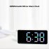 Digital Led Alarm Clock Voice Control Battery USB Dual Power Adjustable Brightness Mute For Teens Bedrooms Bedside Black   colorful