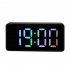 Digital Led Alarm Clock Voice Control Battery USB Dual Power Adjustable Brightness Mute For Teens Bedrooms Bedside Black   colorful